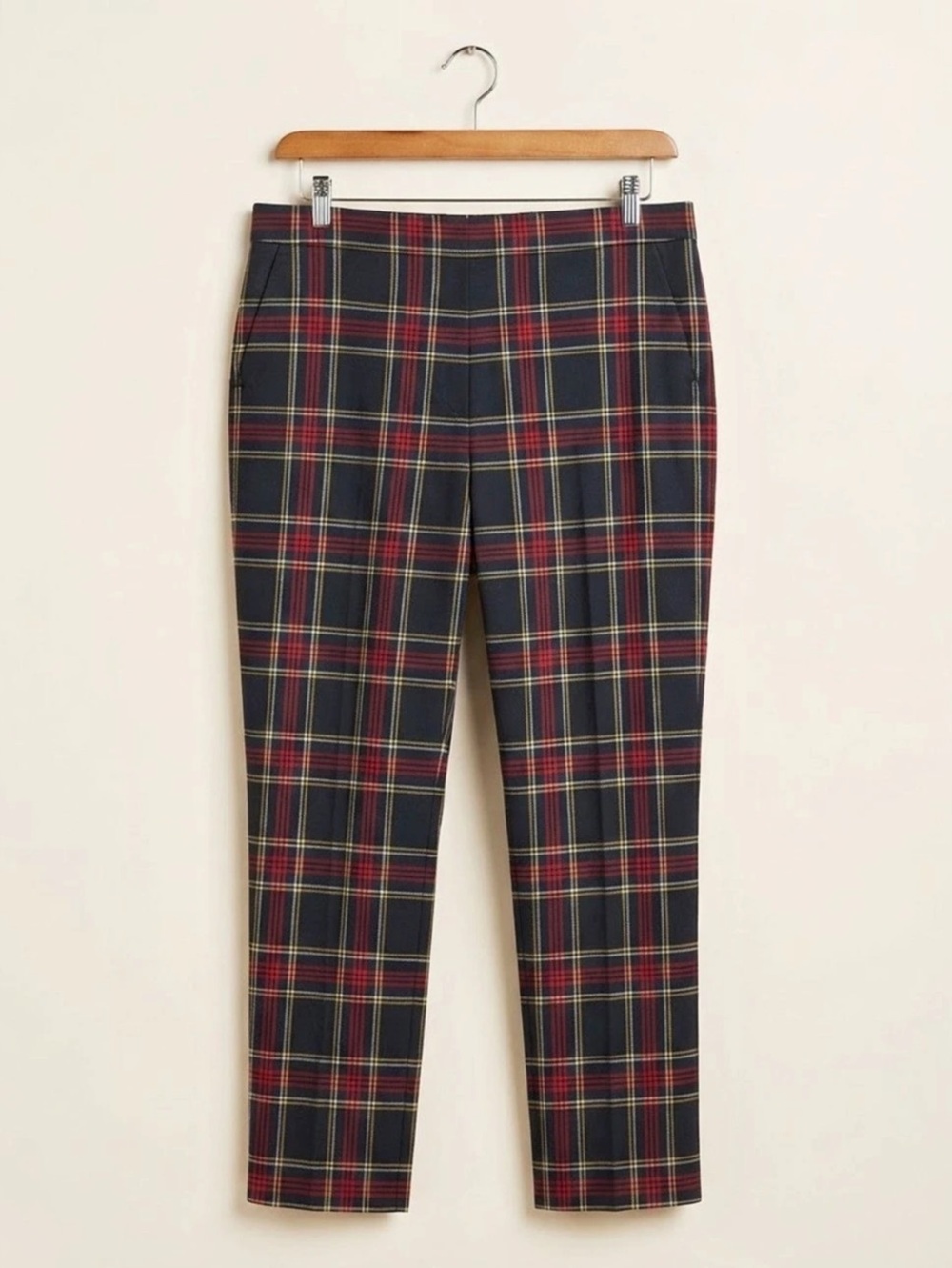 J.Crew Slim Crop Pant in Tartan Check Tartan Check Black & Red 6P